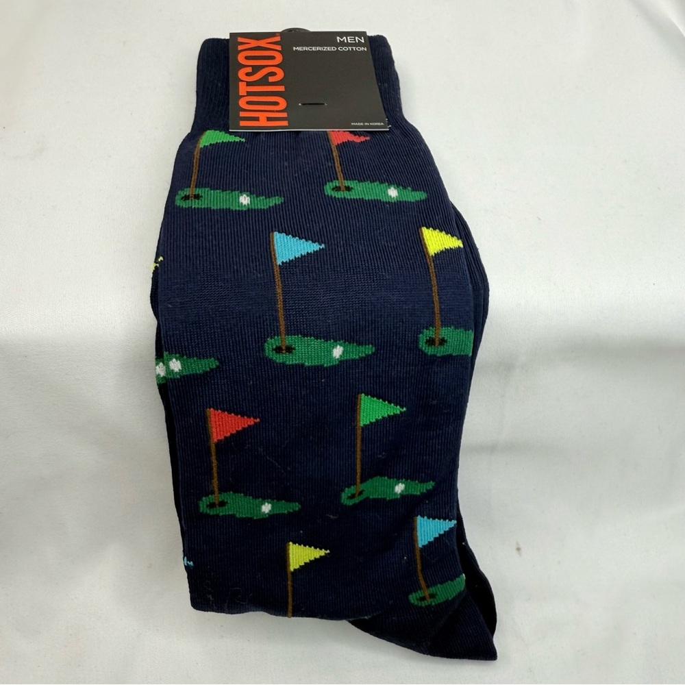 Hot Sox Men’s Navy Golf Casual Socks Fits 10-13